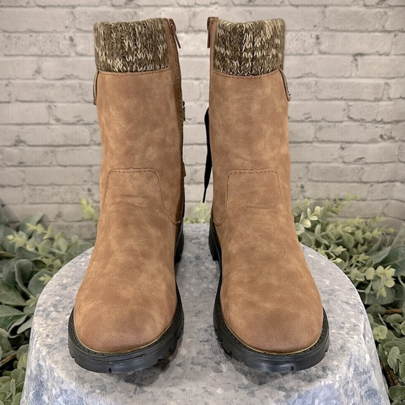 Fashion Retro Light Brown Mid-High Round Toe Zip-up Martin Boots WMS 9M🤎EUC - Picture 2 of 13